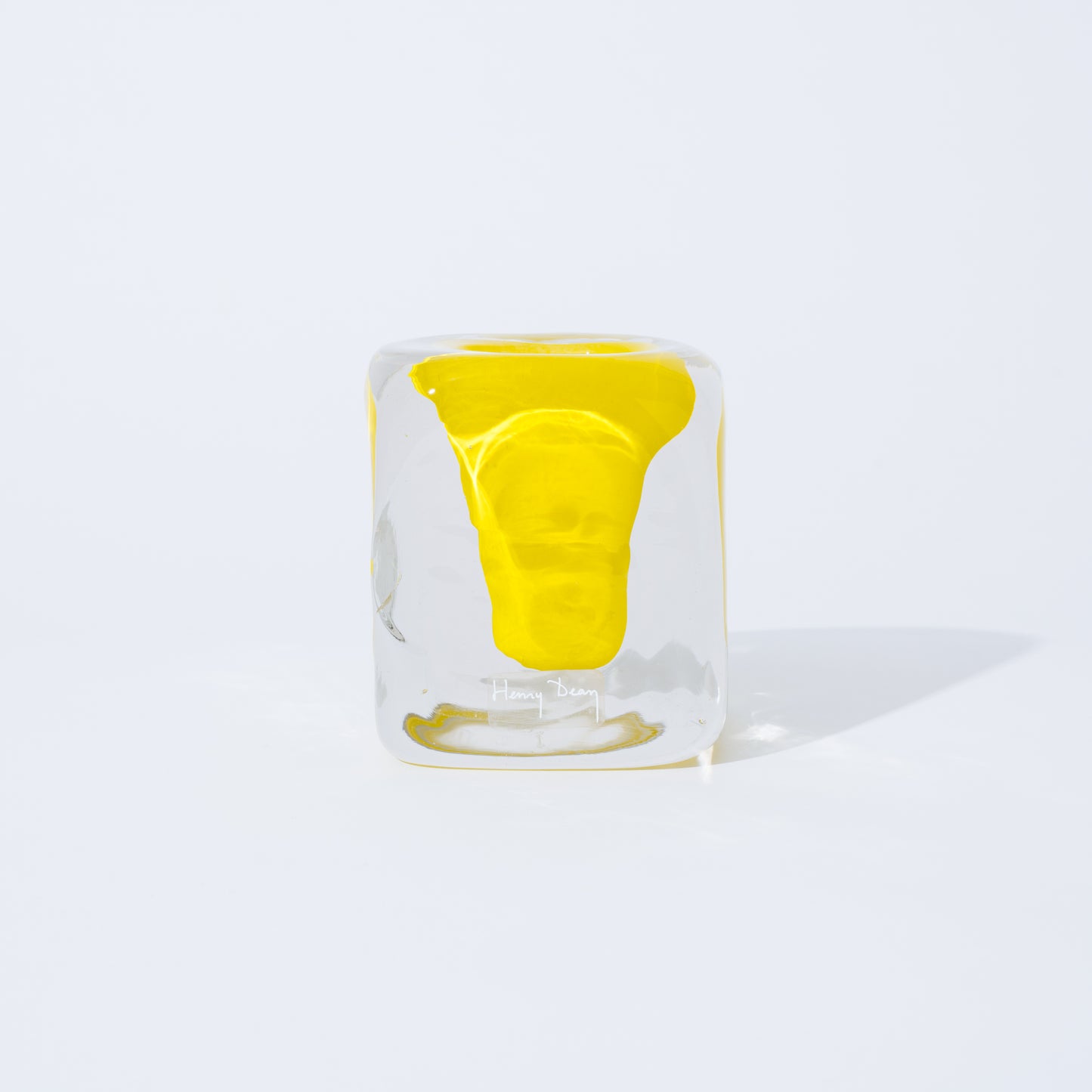 Flower Vase cube yellow フラワーベース