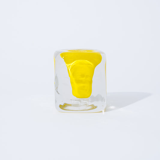 Flower Vase cube yellow フラワーベース