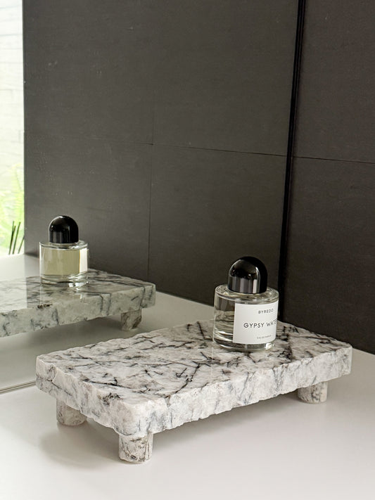 Au Maison Marble Stone Tray / White