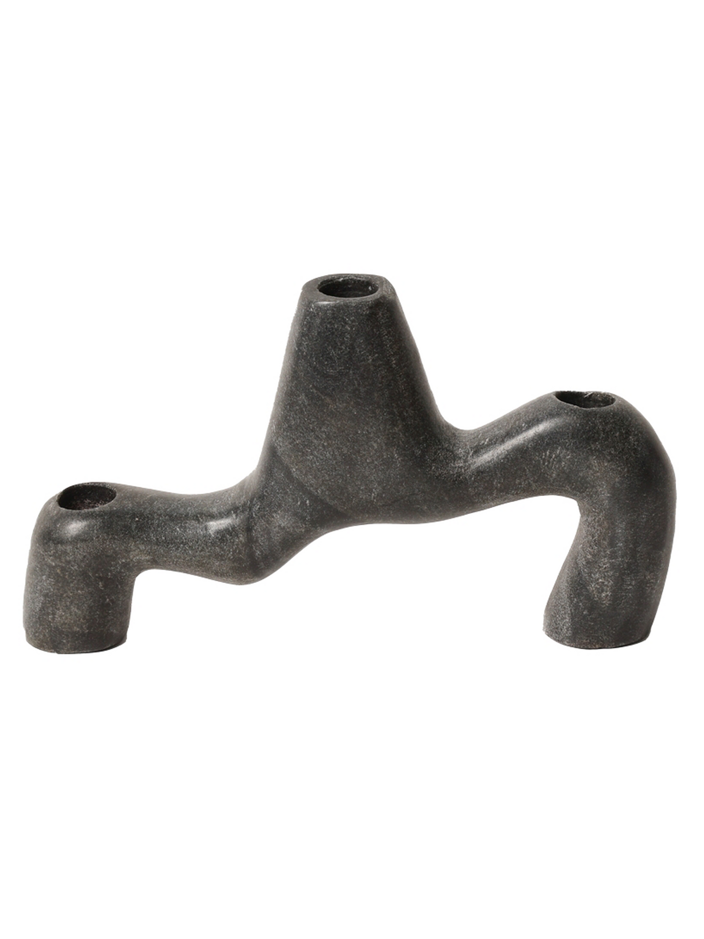 Au Maison Marble Stone Candle Stand / Black